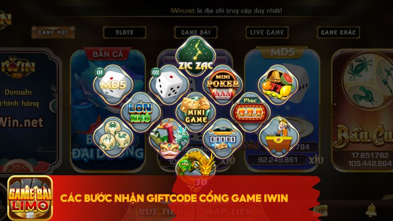 Các bước nhận Giftcode cổng game iWin