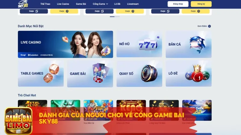 Đánh giá của người chơi về cổng game bài Sky88