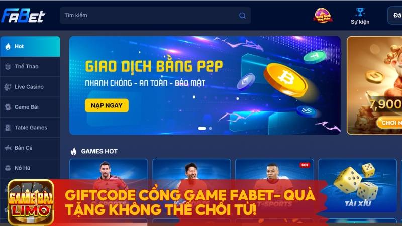 giftcode cổng game FABET