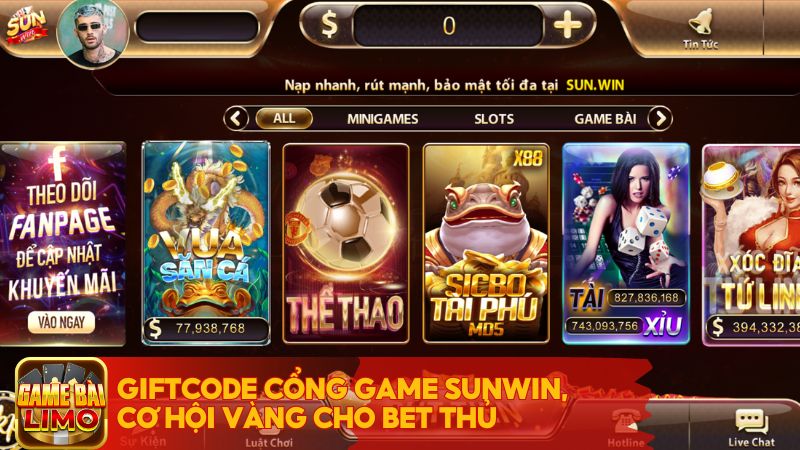 Giftcode cổng game Sunwin