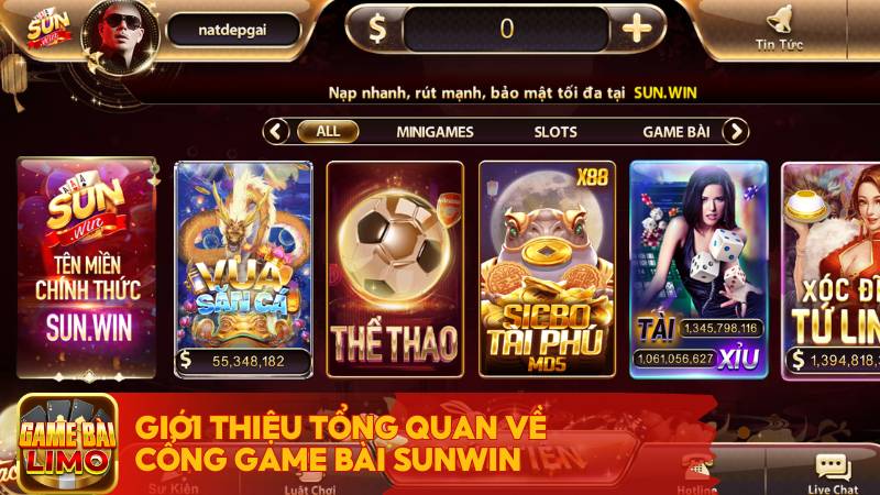 Giới thiệu tổng quan về cổng game bài Sunwin