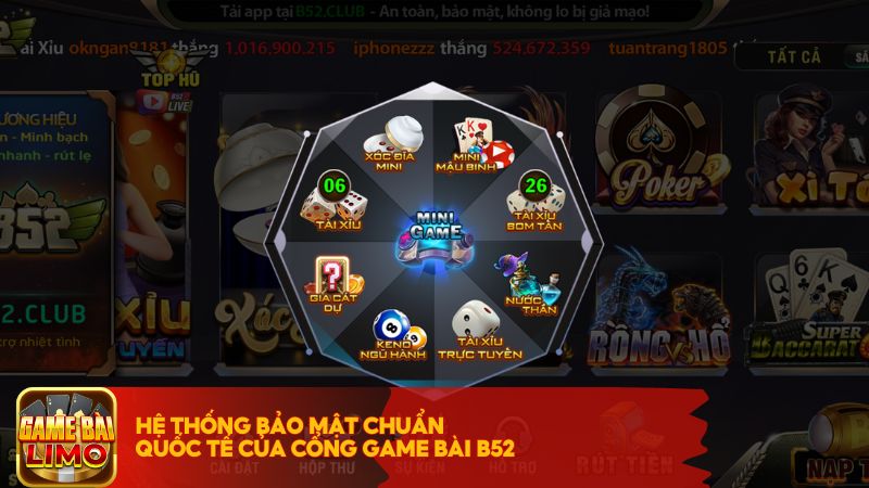 Hệ thống bảo mật chuẩn quốc tế của cổng game bài B52