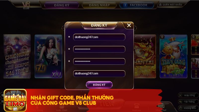 Nhận Gift Code, phần thưởng của Cổng Game V8 Club