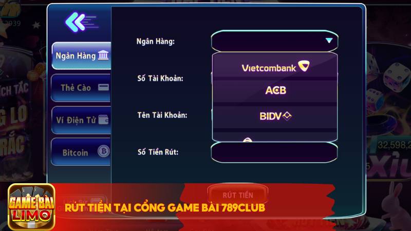 Rút tiền tại cổng game bài 789Club