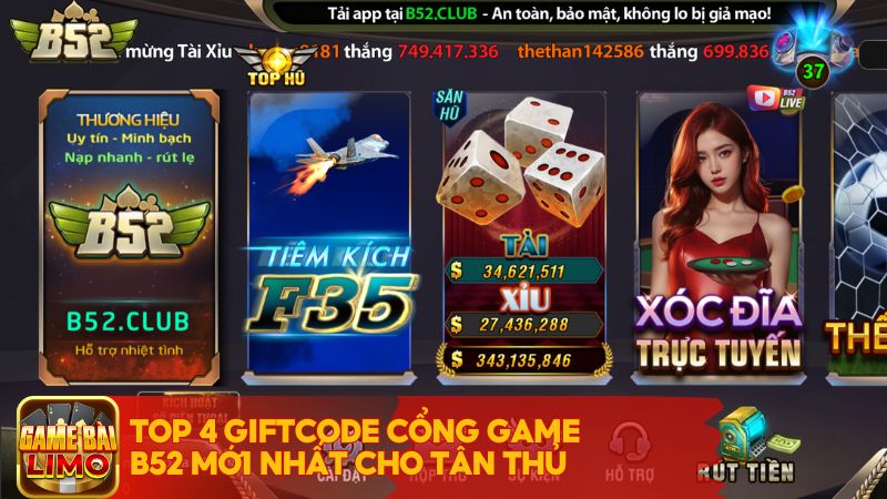 Giftcode cổng game B52